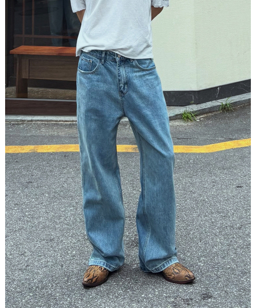 OWSA(オウサ)の「ストレートデニムパンツ - ブルー(デニムパンツ・メンズ・ブルー・MEDIUM/LARGE/X-LARGE/XX-LARGE)」の8枚目の写真