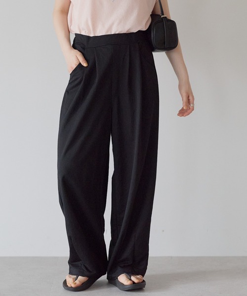HEART MARKET(ハートマーケット)の「【接触冷感】R/Nカノコタックワイドカーブパンツ(その他パンツ・レディース・グレー/チャコール/ブラック/カーキ・MEDIUM/MEDIUM/TALL/LARGE/TALL/LARGE)」の2枚目の写真