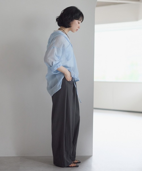 HEART MARKET(ハートマーケット)の「【接触冷感】R/Nカノコタックワイドカーブパンツ(その他パンツ・レディース・グレー/チャコール/ブラック/カーキ・MEDIUM/MEDIUM/TALL/LARGE/TALL/LARGE)」の15枚目の写真