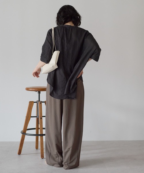 HEART MARKET(ハートマーケット)の「【接触冷感】R/Nカノコタックワイドカーブパンツ(その他パンツ・レディース・グレー/チャコール/ブラック/カーキ・MEDIUM/MEDIUM/TALL/LARGE/TALL/LARGE)」の22枚目の写真