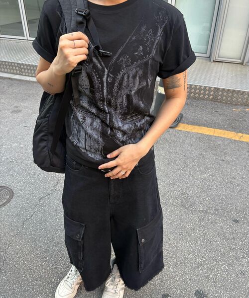 PITCHBLACK(ピッチブラック)の「EYELET CROSS POINT BERMUDA PANTS (BLACK)(デニムパンツ・メンズ・その他・MEDIUM/LARGE/X-LARGE/SMALL)」の3枚目の写真