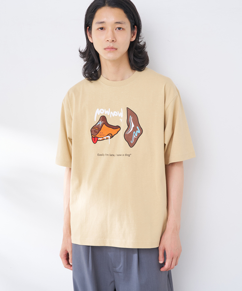 B.C STOCK(ベーセーストック)の「MICCHI フェイスドッグTEE(Tシャツ/カットソー・メンズ・ブラック/ホワイト/ベージュ・LARGE/MEDIUM)」の3枚目の写真
