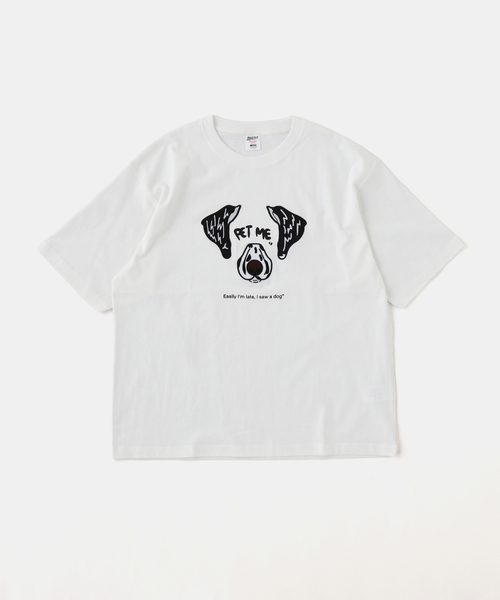 B.C STOCK(ベーセーストック)の「MICCHI フェイスドッグTEE(Tシャツ/カットソー・メンズ・ブラック/ホワイト/ベージュ・LARGE/MEDIUM)」の4枚目の写真