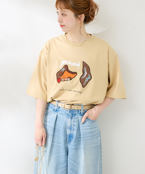 B.C STOCK(ベーセーストック)の「MICCHI フェイスドッグTEE(Tシャツ/カットソー・メンズ・ブラック/ホワイト/ベージュ・LARGE/MEDIUM)」の12枚目の写真