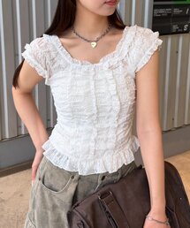 シャーリングレースフレンチT 夏服