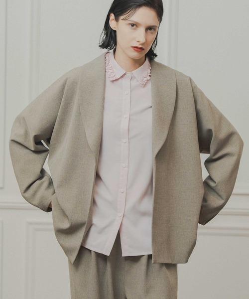 WHYTO.(ホワイト)の「「WHYTO. / ホワイト」dolman sleeve tailored jacket(その他アウター・レディース・杢グレー/チャコールグレー/ブラック・36/38)」の2枚目の写真