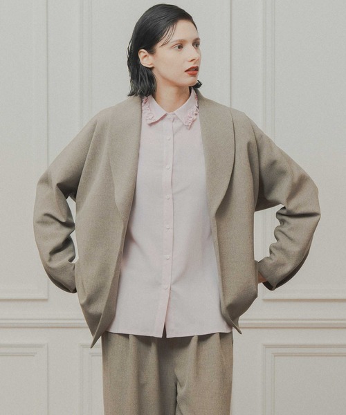 WHYTO.(ホワイト)の「「WHYTO. / ホワイト」dolman sleeve tailored jacket(その他アウター・レディース・杢グレー/チャコールグレー/ブラック・36/38)」の14枚目の写真