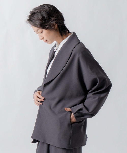 WHYTO.(ホワイト)の「「WHYTO. / ホワイト」dolman sleeve tailored jacket(その他アウター・レディース・杢グレー/チャコールグレー/ブラック・36/38)」の21枚目の写真