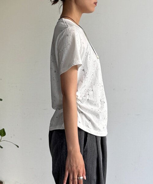 CPCM(シーピーシーエム)の「星柄スラブシアーT(Tシャツ/カットソー・レディース・ホワイト/イエロー/グレー・FREE)」の10枚目の写真