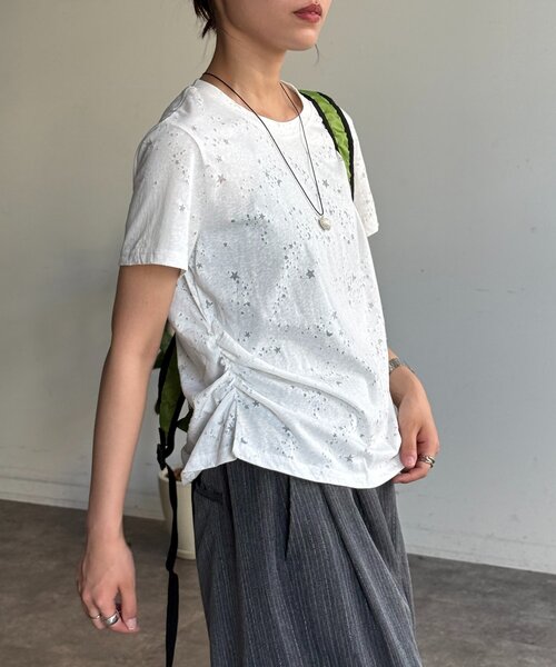CPCM(シーピーシーエム)の「星柄スラブシアーT(Tシャツ/カットソー・レディース・ホワイト/イエロー/グレー・FREE)」の16枚目の写真