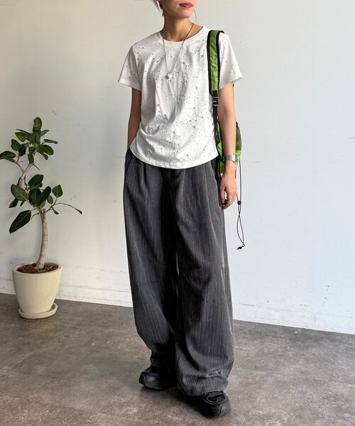 CPCM(シーピーシーエム)の「星柄スラブシアーT(Tシャツ/カットソー・レディース・ホワイト/イエロー/グレー・FREE)」の17枚目の写真
