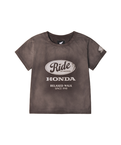 PHYPS MOTORCYCLE(フィップスモーターサイクル)の「Womens Vintage Ride Washed Crop Tee Brown(Tシャツ/カットソー・レディース・その他・SMALL/MEDIUM)」の1枚目の写真