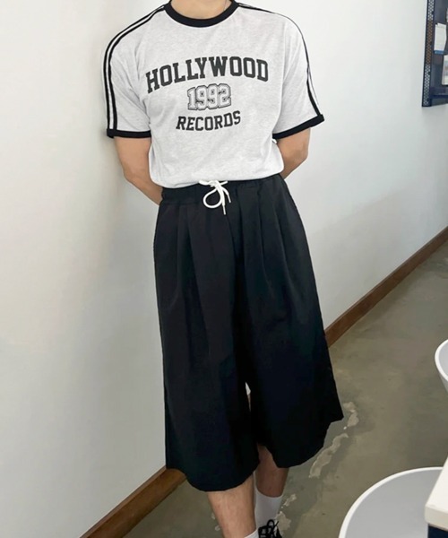 NOWLE（ノウル）の「【NOWLE】カレッジグラフィック リンガー半袖Tシャツ / レトロスポーツライン ハリウッドレコード トップス（Tシャツ/カットソー・メンズ・グレー・MEDIUM/X-LARGE/LARGE）」の19枚目の写真