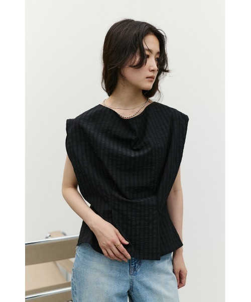 Back Ribbon check blouse — блузка Back Ribbon check