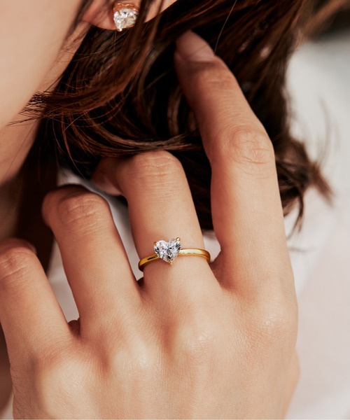UNITED JEWELS(ユナイテッドジュエルズ)の「K18 ラボグロウンダイヤモンド リング(ハート)(リング・レディース・イエローゴールド・13号)」の7枚目の写真