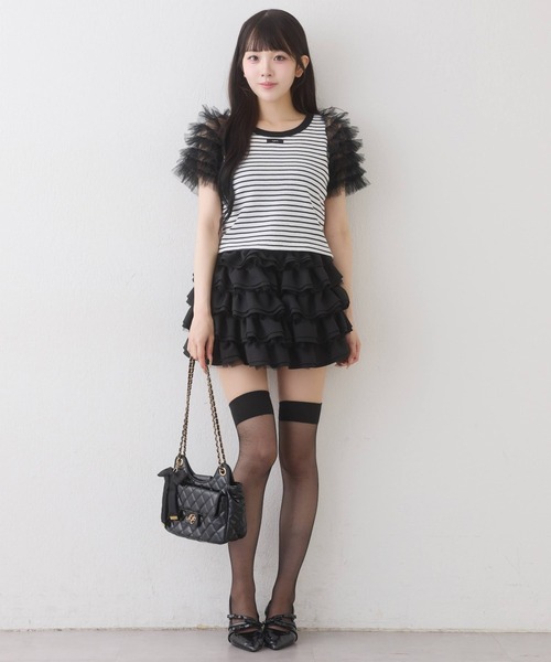 one after another NICE CLAUP(ワンアフターアナザーナイスクラップ)の「【SMサイズ展開】フリフリミニスカート(スカート・レディース・ブラック/オフホワイト/ブラウン系その他・SMALL/MEDIUM)」の9枚目の写真