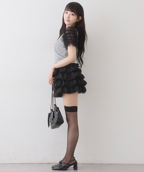one after another NICE CLAUP(ワンアフターアナザーナイスクラップ)の「【SMサイズ展開】フリフリミニスカート(スカート・レディース・ブラック/オフホワイト/ブラウン系その他・SMALL/MEDIUM)」の10枚目の写真
