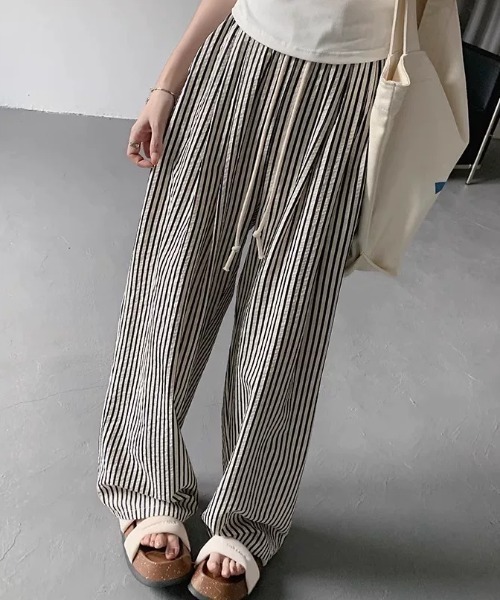 Vipoa(ヴィポア)の「ルーズストストライプパンツ(その他パンツ・レディース・ブラウン/ブラック/レッド系その他・FREE)」の15枚目の写真
