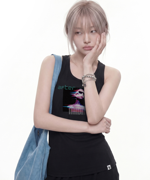 GRAVER（グレーバー）の「[ウーマン]MIDNIGHT ソリッドマンゴーノースリーブ_2カラー（Tシャツ/カットソー・レディース・ライトグレー/ブラック・ONE SIZE）」の6枚目の写真