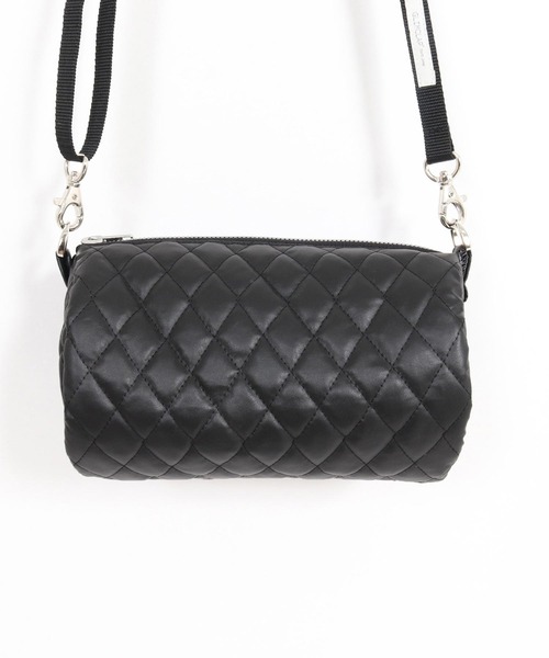 GLIMCLAP(グリムクラップ)の「mko13730-Diamond-Quilted Synthetic Leather Drum Bag ショルダーミニバッグ(211-027-gla-cg)(ショルダーバッグ・メンズ・ブラック・FREE)」の12枚目の写真
