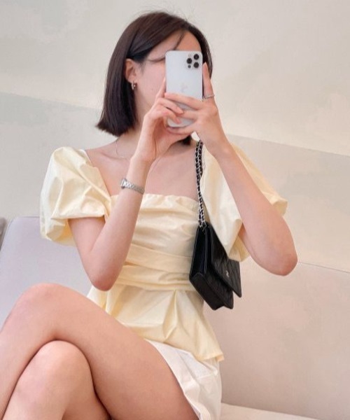 FAVORITO(ファヴォリート)の「オフショルダーシャツ(シャツ/ブラウス・レディース・イエロー/グレー・F)」の9枚目の写真