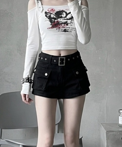 SHIBUYA Zy.(シブヤジー)の「Private Story レイヤードショートパンツ(その他パンツ・レディース・ブラック・S/M/L)」の1枚目の写真