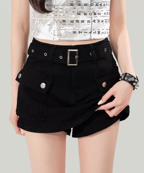 SHIBUYA Zy.(シブヤジー)の「Private Story レイヤードショートパンツ(その他パンツ・レディース・ブラック・S/M/L)」の4枚目の写真