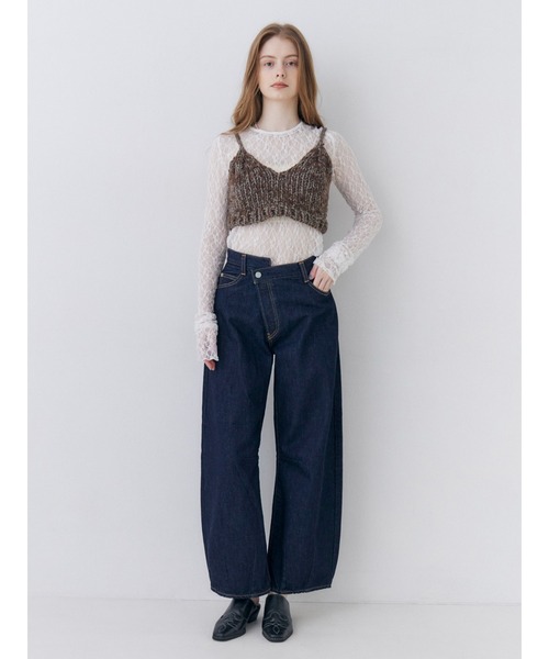 Ungrid(アングリッド)の「ウエストリメイクカーブデニム(デニムパンツ・レディース・ブラウン/インディゴブルー・26inch/25inch/24inch)」の7枚目の写真