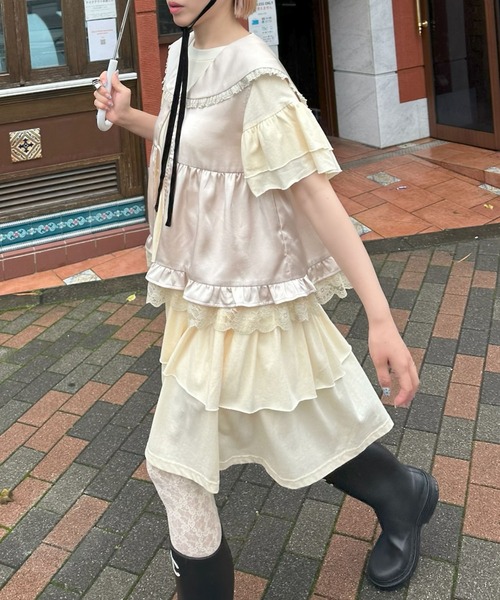 Alley Tokyo（アリートーキョー）の「セーラーサテンノースリブラウス（シャツ/ブラウス・レディース・ベージュ/ホワイト系/ブラウン系/ブラック・FREE）」の20枚目の写真