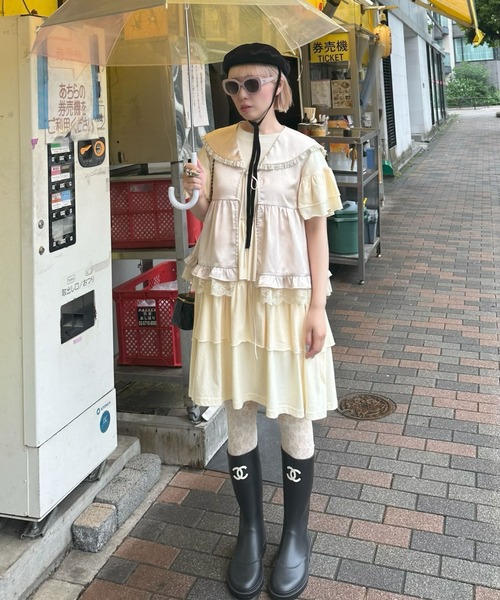 Alley Tokyo（アリートーキョー）の「セーラーサテンノースリブラウス（シャツ/ブラウス・レディース・ベージュ/ホワイト系/ブラウン系/ブラック・FREE）」の21枚目の写真
