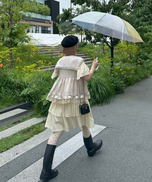 Alley Tokyo（アリートーキョー）の「セーラーサテンノースリブラウス（シャツ/ブラウス・レディース・ベージュ/ホワイト系/ブラウン系/ブラック・FREE）」の9枚目の写真