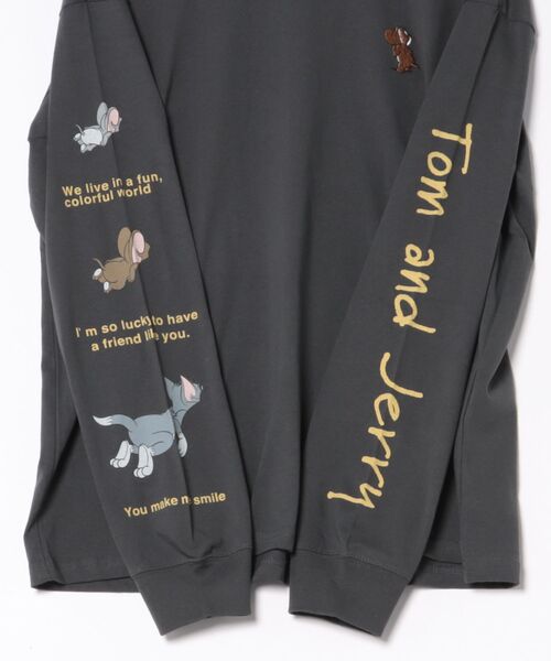Tom&Jerry(トムアンドジェリー)の「2026AW Tom and Jerry/トムとジェリー オーバーサイズ ワンポイント刺繍 袖プリント 長袖Tシャツ ロンT レディース メンズ(Tシャツ/カットソー・レディース・スミクロ/ブラック系その他/グレイッシュベージュ/アイボリー・LL/L/M)」の22枚目の写真