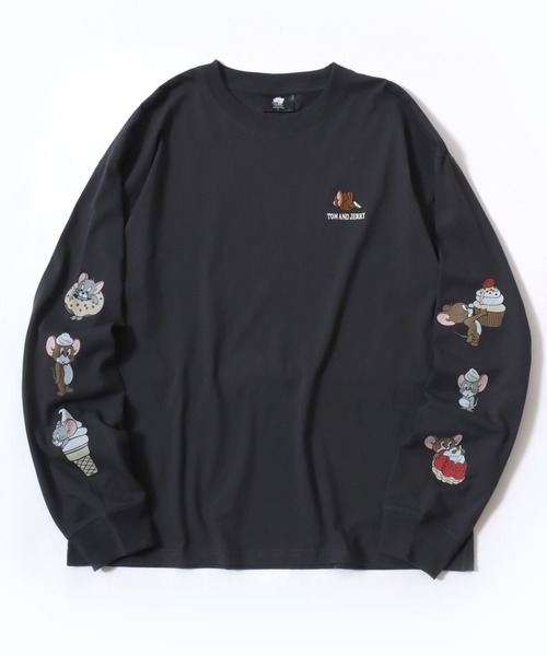 2026AW Tom and Jerry Oversize One‑Point刺繍 рукавプリント длинная футболка мужская Rediсe (редизайн)