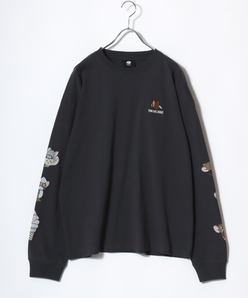 Tom&Jerry(トムアンドジェリー)の「2026AW Tom and Jerry/トムとジェリー オーバーサイズ ワンポイント刺繍 袖プリント 長袖Tシャツ ロンT レディース メンズ(Tシャツ/カットソー・レディース・スミクロ/ブラック系その他/グレイッシュベージュ/アイボリー・LL/L/M)」の11枚目の写真