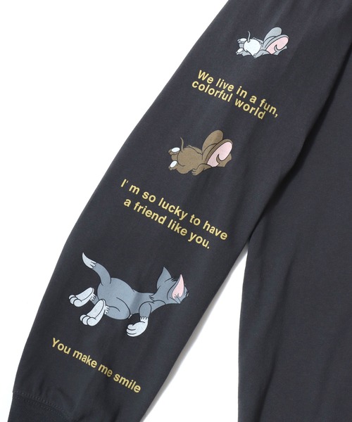 Tom&Jerry(トムアンドジェリー)の「2026AW Tom and Jerry/トムとジェリー オーバーサイズ ワンポイント刺繍 袖プリント 長袖Tシャツ ロンT レディース メンズ(Tシャツ/カットソー・レディース・スミクロ/ブラック系その他/グレイッシュベージュ/アイボリー・LL/L/M)」の16枚目の写真
