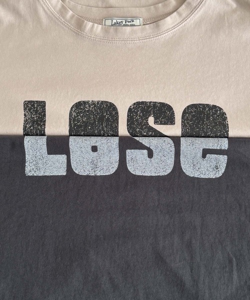 CANAL JEAN(キャナルジーン)の「Lakey Park LOSE Tシャツ(Tシャツ/カットソー・レディース・ベージュ/チャコールグレー・ONE SIZE)」の14枚目の写真