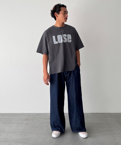 CANAL JEAN(キャナルジーン)の「Lakey Park LOSE Tシャツ(Tシャツ/カットソー・レディース・ベージュ/チャコールグレー・ONE SIZE)」の18枚目の写真