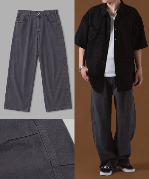 OXA(オグザ)の「ウォッシュドチノパンツ(チノパンツ・メンズ・ネイビー/ブラック/ホワイト・LARGE/MEDIUM)」の3枚目の写真
