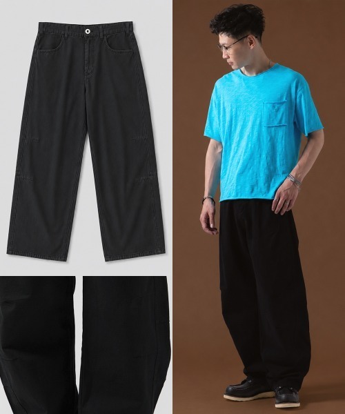 OXA(オグザ)の「ウォッシュドチノパンツ(チノパンツ・メンズ・ネイビー/ブラック/ホワイト・LARGE/MEDIUM)」の1枚目の写真