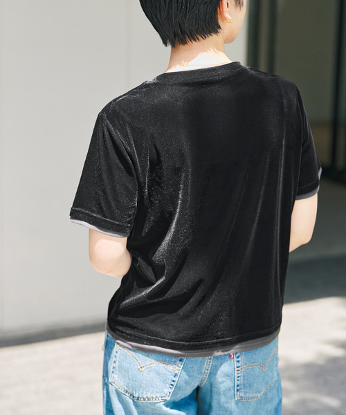 Spick & Span(スピックアンドスパン)の「ベロアレイヤードTシャツ(Tシャツ/カットソー・レディース・ブラック/ブラウン/ベージュ・FREE)」の14枚目の写真