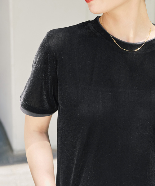 Spick & Span(スピックアンドスパン)の「ベロアレイヤードTシャツ(Tシャツ/カットソー・レディース・ブラック/ブラウン/ベージュ・FREE)」の15枚目の写真