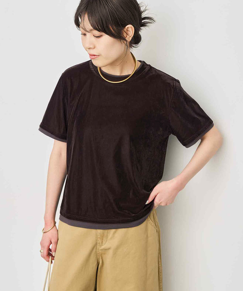 Spick & Span(スピックアンドスパン)の「ベロアレイヤードTシャツ(Tシャツ/カットソー・レディース・ブラック/ブラウン/ベージュ・FREE)」の9枚目の写真