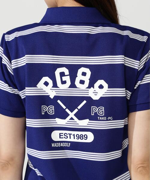 PEARLY GATES(パーリーゲイツ)の「【PEARLY GATES】Peカノコ半袖ポロシャツ <ボーダー>(ポロシャツ・レディース・ダークインディゴブルー・SMALL/MEDIUM/LARGE)」の9枚目の写真