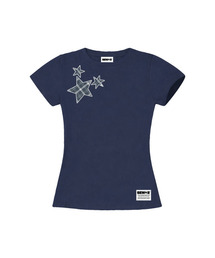 stst セミクロップ半袖Tシャツ [ネイビー]