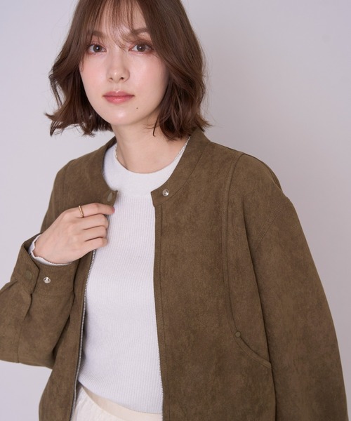 MISCH MASCH(ミッシュマッシュ)の「2026秋冬新作 フェイクスエードショートブルゾン(その他アウター・レディース・カーキ/キャメル・フリ-)」の1枚目の写真
