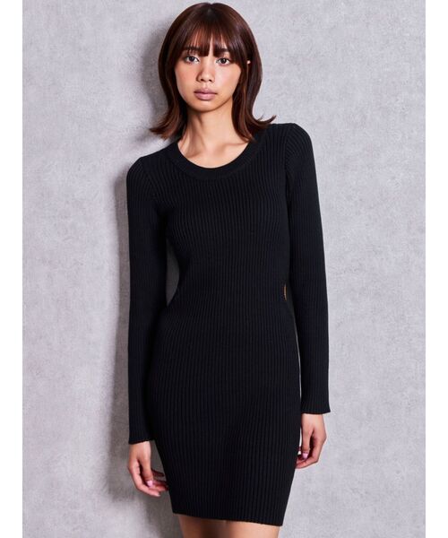 GYDA(ジェイダ)の「LONG SLEEVE SIDE OPENニットミニワンピース(ワンピース・レディース・その他1/ブラック・FREE/X-SMALL)」の21枚目の写真