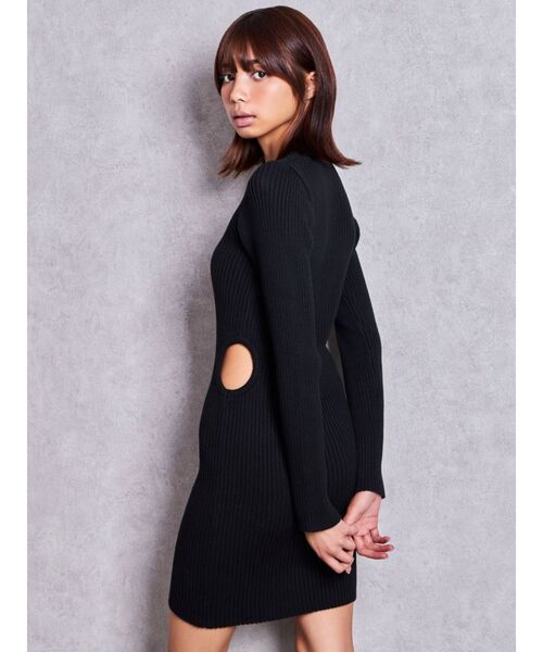 GYDA(ジェイダ)の「LONG SLEEVE SIDE OPENニットミニワンピース(ワンピース・レディース・その他1/ブラック・FREE/X-SMALL)」の22枚目の写真