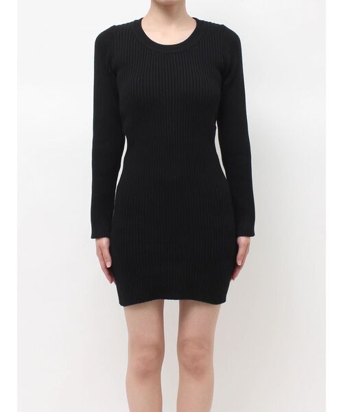 GYDA(ジェイダ)の「LONG SLEEVE SIDE OPENニットミニワンピース(ワンピース・レディース・その他1/ブラック・FREE/X-SMALL)」の3枚目の写真