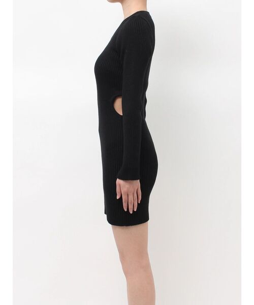 GYDA(ジェイダ)の「LONG SLEEVE SIDE OPENニットミニワンピース(ワンピース・レディース・その他1/ブラック・FREE/X-SMALL)」の4枚目の写真