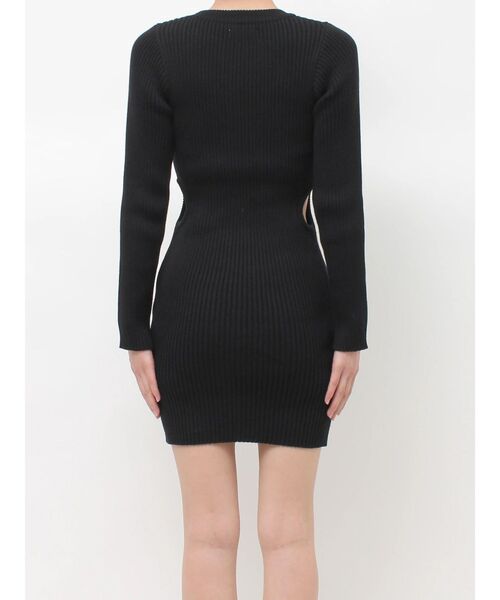 GYDA(ジェイダ)の「LONG SLEEVE SIDE OPENニットミニワンピース(ワンピース・レディース・その他1/ブラック・FREE/X-SMALL)」の5枚目の写真